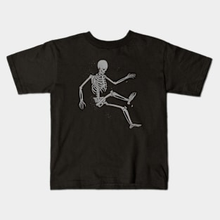 Skeleton Flowting on Space by Tobe Fonseca Kids T-Shirt